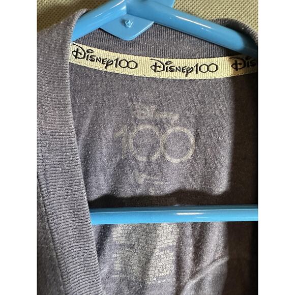 Disney 100 Shirt Mens Medium blue Mickey Mouse Graphic Tee Anniversary Logo - Picture 3 of 5